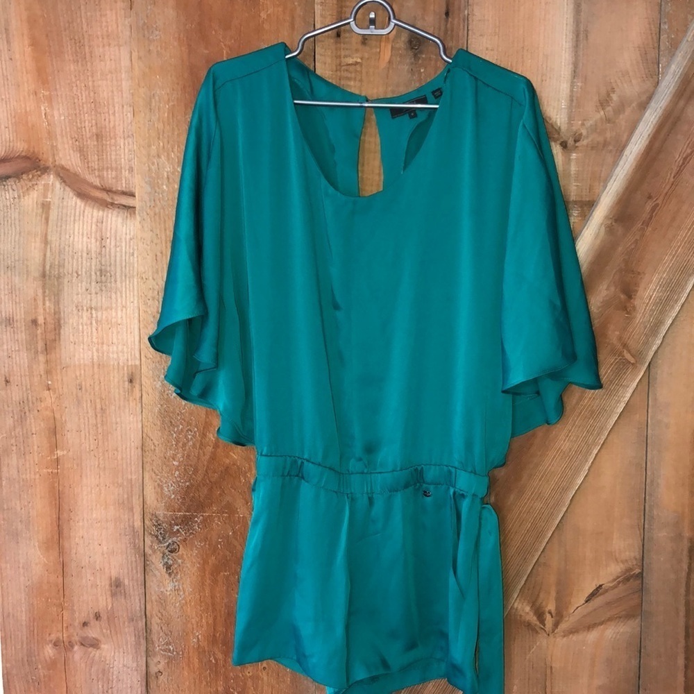 GUESS teal silk romper size small